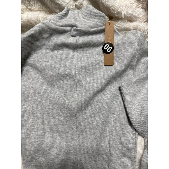 NWT Skims  Light heather Grey Cotton Rib Turtleneck Bodysuit - Picture 7 of 7